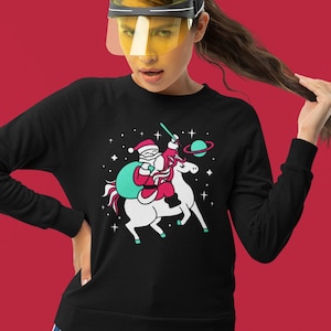 Men's santa unicorn deals ugly christmas sweater