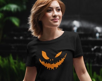 Pumpkin Face T Shirt, Happy Halloween Shirt, Jack o Lantern Smile Tee TH061 Gift for Dad