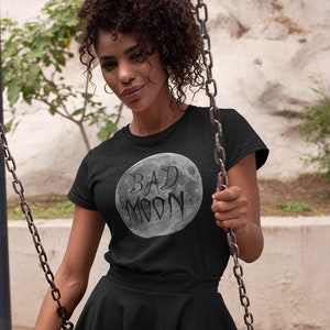 Bad Moon T Shirt, Happy Halloween Shirt, Full Moon Tee, Gifts for Men and Women TH025 image 1