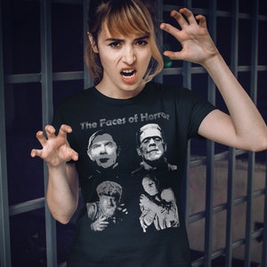 Classic Horror Movies T Shirt, Frankenstein Shirt, Dracula TShirt, Wolfman T Shirt, Mummy T-Shirt, Halloween Shirt, Horror Fan Gift TH355