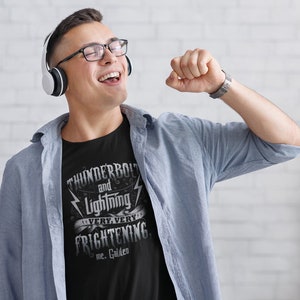 Thunderbolt and Lightening, Very Frightening T Shirt, Gift for Rock Music Fan TH914
