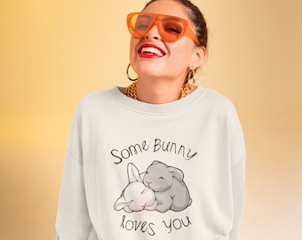Trui konijn, hoodie konijn, sweater konijn liefde, sweater Valentijnsdag, hoodie dames, hoodies dames, shirt konijn, V-Day-cadeaus, paastrui TH154