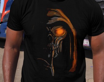 Skull Shirt, Skeleton Shirt, Mens Skull T Shirt, Horror Shirt, Grim Reaper T-Shirt, Halloween Shirt, Skull Clothing, Skull Tshirts Men TH678