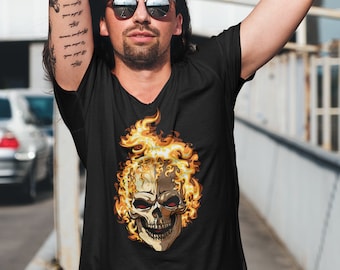 Skulls Shirt, Skeleton Shirt, Goth Shirt, Halloween Shirt, Skull T-Shirt, Gothic Skeleton Head Shirt , Goth Clothing TH786