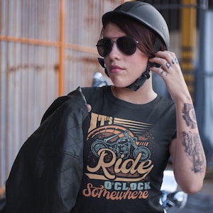 Its Ride O&#39;Clock, Motorcycle Shirt, Biker Tee, Motorcycle Gifts for Men, Woman&#39;s Biker Shirt  TH1043