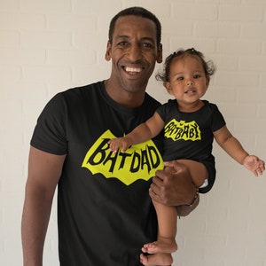 Bat Dad and Baby Matching T Shirt Set, Fathers Day Gift, New Dad Tee TH 318 - 320 Gift for Dad