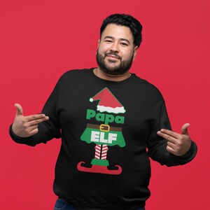 Papa Elf Ugly Christmas Sweater, Matching Family Hoodies, Mens Xmas Gifts in Canada, Dad Shirts  TH544