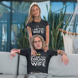 Wife and Husband Matching T Shirts,  Valentines Day Shirts, Wedding Gift, His and Hers Tees, Beer and Wine Couples Shirts  TH 989 - 990