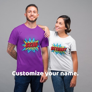 Koszulka Pop Art na zamówienie, personalizuj imię TH626 Prezent dla taty