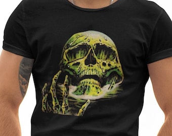 Skulls Shirt, Skeleton Shirt, Goth Shirt, Halloween Shirt, Skull T-Shirt, Gothic Skeleton Head Shirt , Goth Clothing TH811