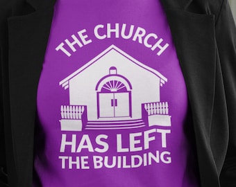 Camiseta "La Iglesia ha abandonado el edificio", religión cristiana TH289, regalo para papá