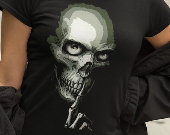 Skulls Shirt, Skeleton Shirt, Goth Shirt, Halloween Shirt, Skull T-Shirt, Gothic Skeleton Head Shirt , Goth Clothing TH758