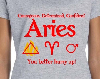 Widder Sternzeichen T-Shirt, Horoskop Astrologie T-Shirt, Geburtstagsgeschenk