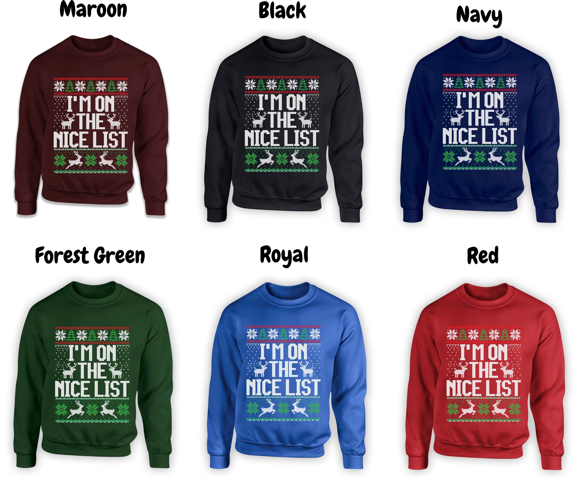 Nice List and Naughty List Matching Couples Sweaters Christmas Hoodies Xmas Gift TH 660 661 Ugly Holiday Sweater Etsy