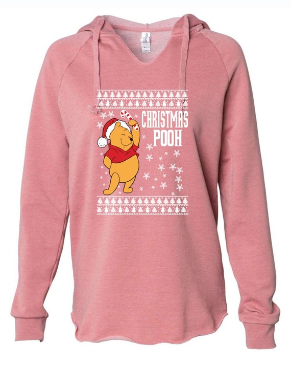 Winnie The Pooh Ugly Christmas Fleece Sweater, Premium Lightweight Womens Ultra Soft Hoodie, Xmas Gifts, TH380
