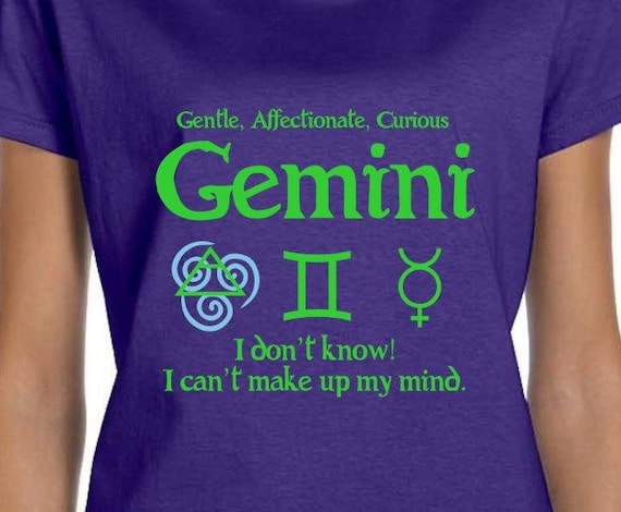 Gemini Horoscope T Shirt, Birthday Gift, May, June, Zodiac Sign