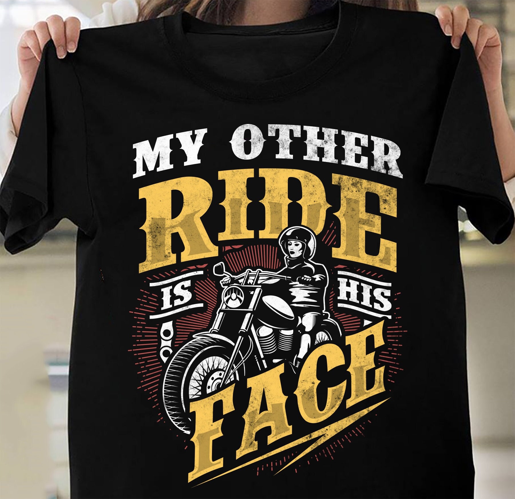 Udråbstegn Lake Taupo Endelig My Other Ride is His Face Motorcycle Shirt for Women Ladies - Etsy