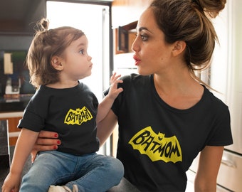 Mom and Baby Matching Shirts, Mommy and Son Matching, Mothers Day Gift, Bat Mom Shirt, Mom of Boys TH 319 - 320