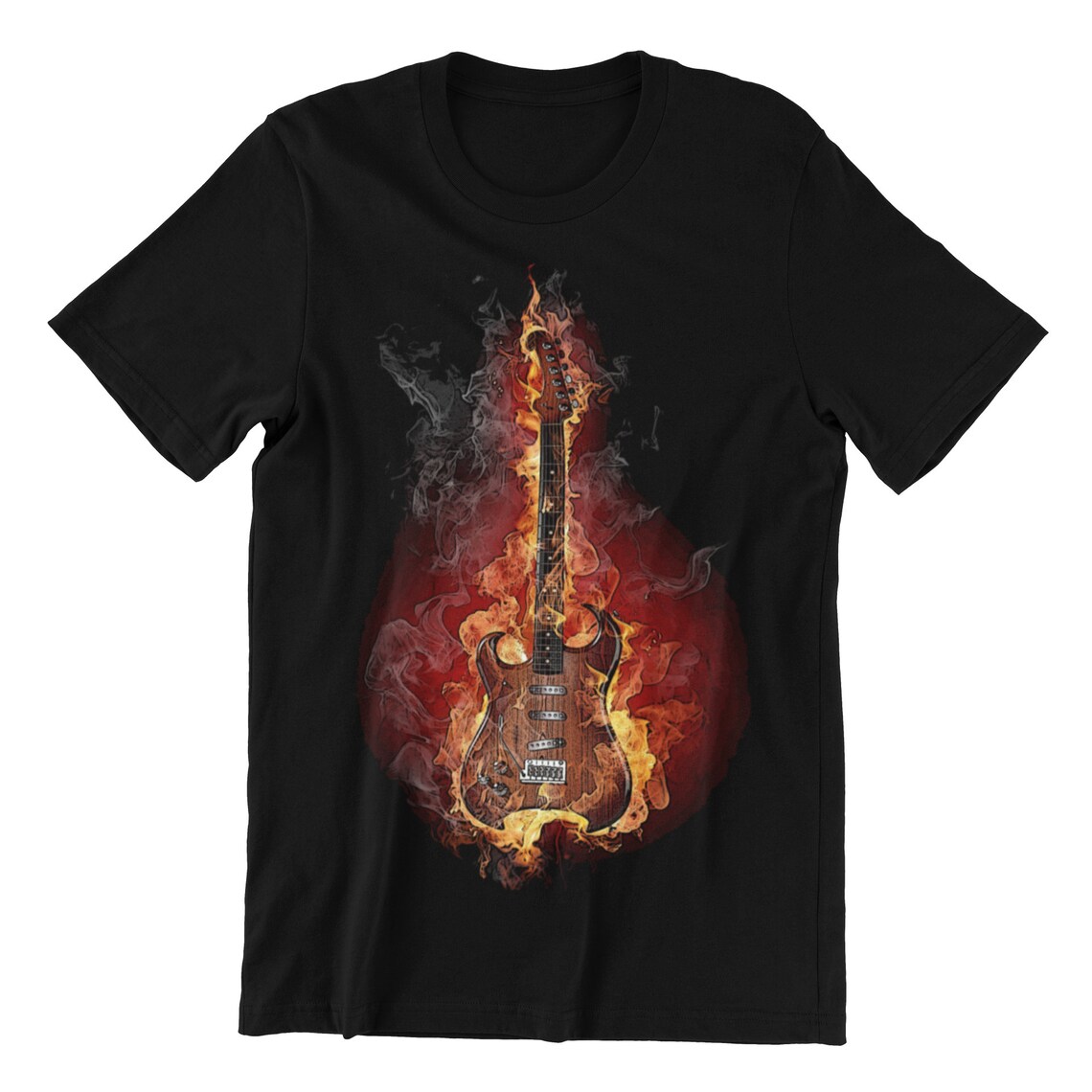 Electric Guitar on Fire T Shirt Rock Music Lover Gift For | Etsy