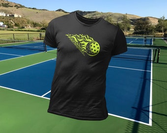 Pickleball on Fire Tshirt, Pickleball Shirts, Pickleball Paddle, Pickleball Gifts, Pickleball Designs, Sports Gifts for Men and Women TH1110