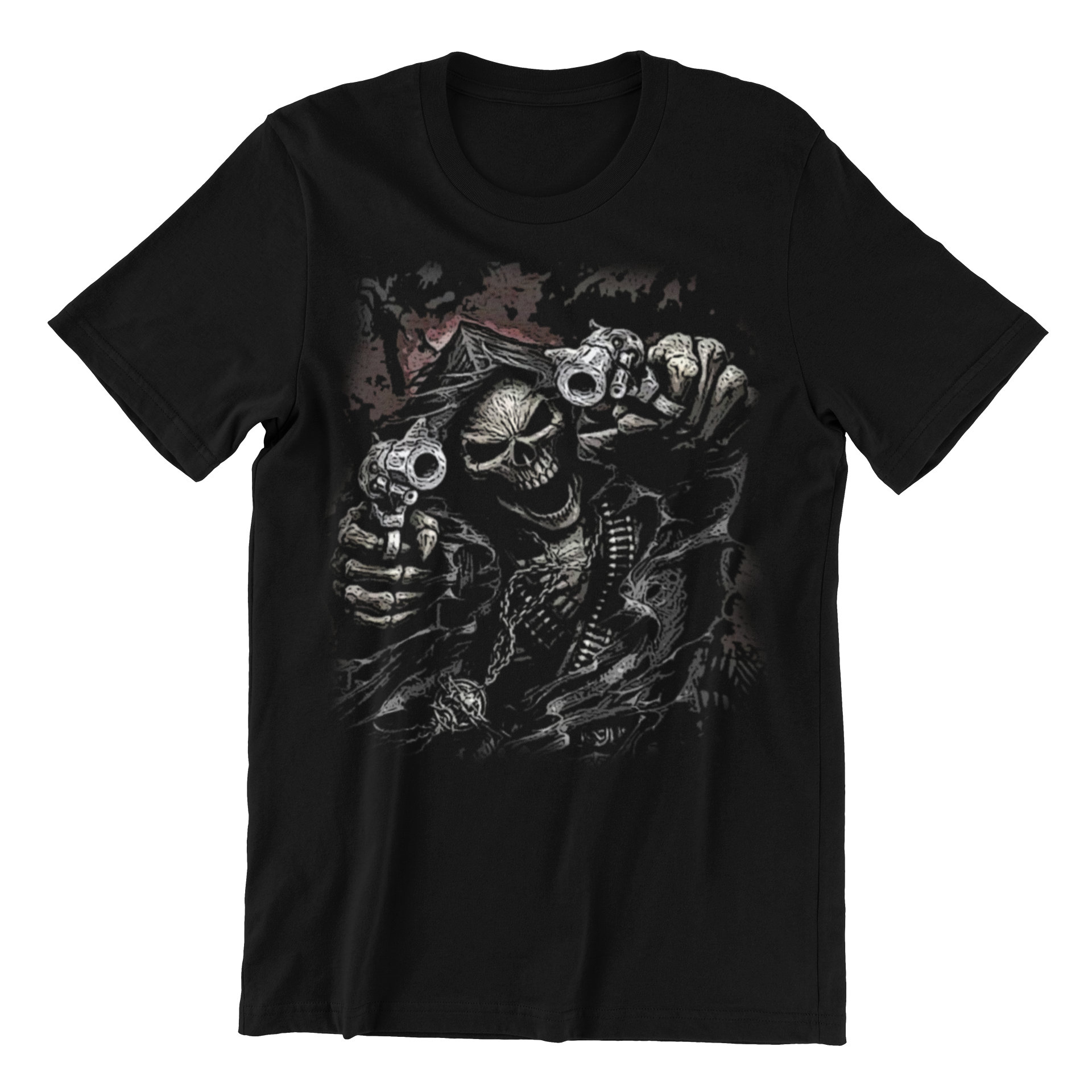 Maglietta: Teschio - Skull T-Shirt - Maglia Uomo Uomini - Halloween Fantasy Metal - Regalo - Testa di Morto - Horror Orrore Gamer Sci-Fi Videogioco Zombi-e Metal Gamer Biker (M