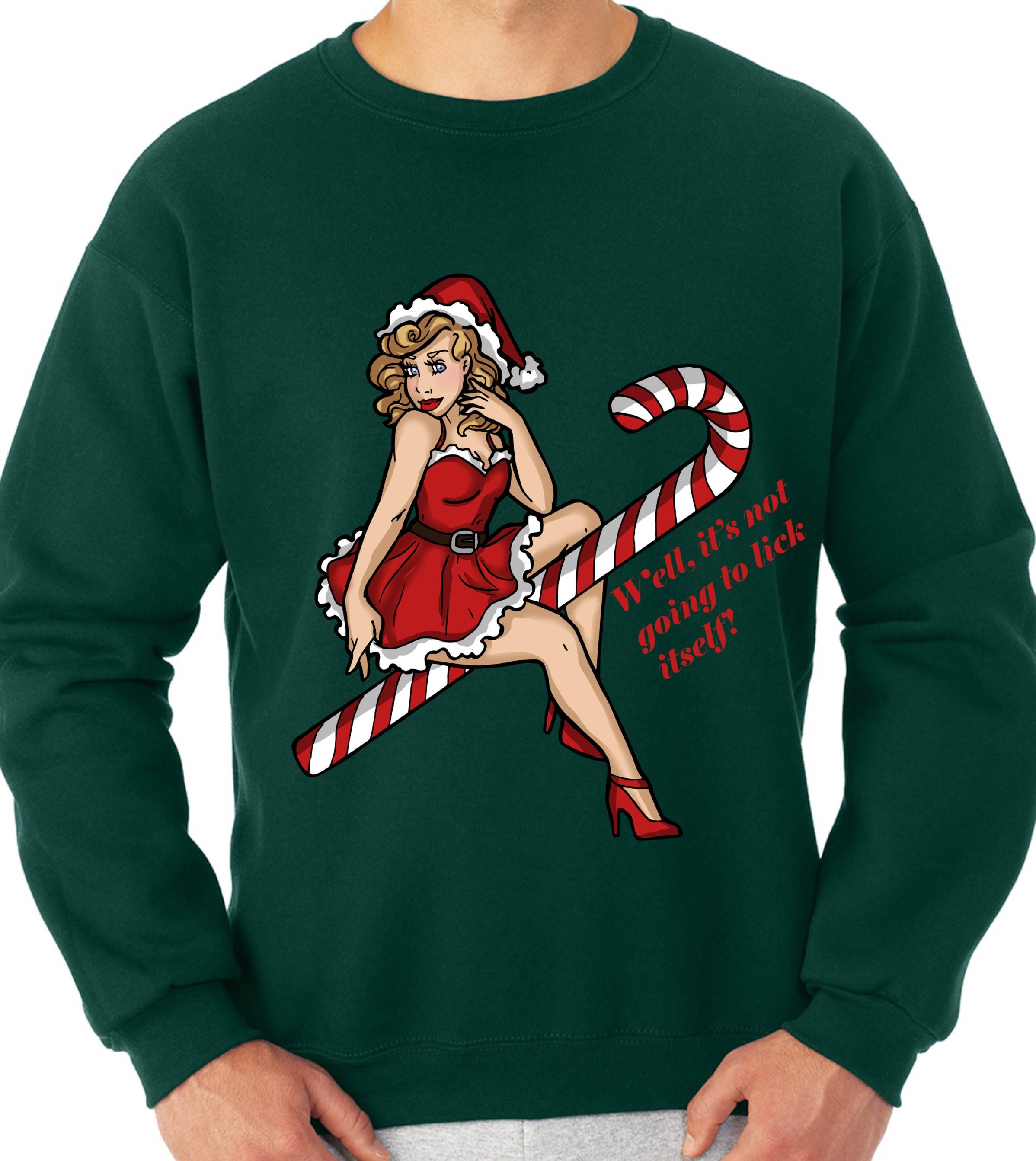 Sexy Christmas Sweater Sexy Girl Sweater Lick My Candy Cane Etsy