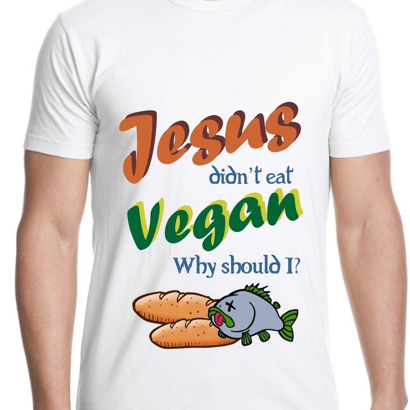 T-Shirt Uomo Vegetariana Divertente 'Mangiacarne' – Maglia Vegan Scherzo Regalo