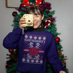 Dungeons and Dragons Christmas Sweater, Merry Critmas Hoodie, D and D Shirts, D and D Christmas Gifts, Dungeon Master TH1102