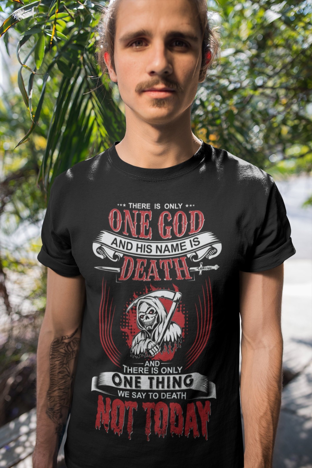 There is Only One God T Shirt Grim Reaper Tee TH287 Gift for Dad