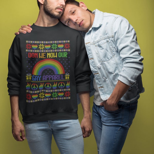 Gay Apparel Christmas Sweater, Gay Rainbow Christmas Jumper, LGBT Xmas Hoodie, Pride Sweaters, Gay Xmas Gifts TH861