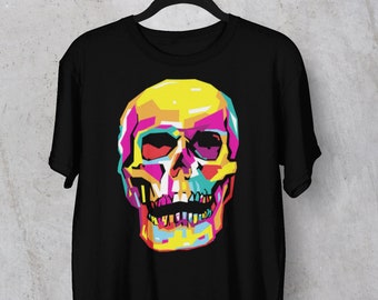 Skulls Shirt, Skeleton Shirt, Goth Shirt, Halloween Shirt, Skull T-Shirt, Gothic Skeleton Head Shirt , Goth Clothing TH724
