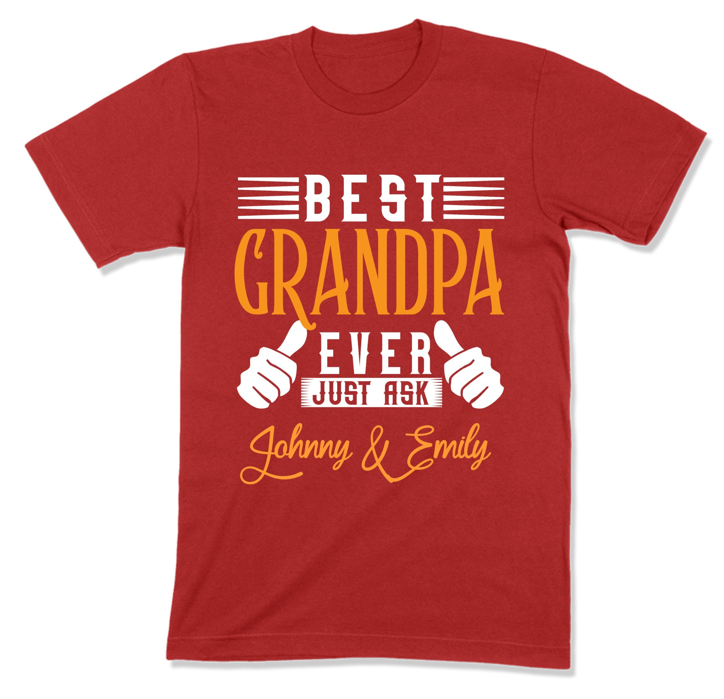 Custom Grandpa T Shirt Best Grandpa Ever Tee Customize Kids Etsy