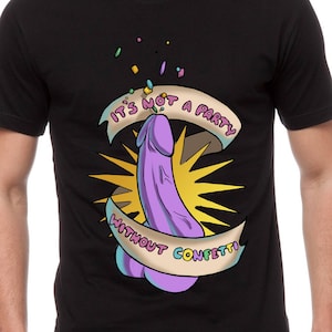紙吹雪のないパーティーではないTシャツ 面白いTシャツ 失礼なジョークTシャツ 誕生日シャツ 彼氏へのプレゼント 独身パーティー TH285