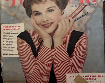 vintage Ladies' Home Journal Magazine – octobre 1954 | Amérique du milieu du siècle | Publicité rétro | Maison et mode des années 50