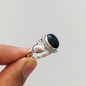 Natural Black onyx Ring, Handmade Ring, 925 Solid Sterling Silver Ring, Onyx Ring, Rings for Women, Sterling Silver Ring, Boho Ring, Rings,