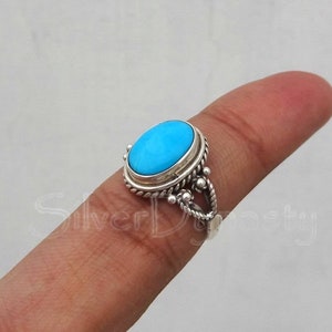 Turquoise ring, ,92.5% sterling silver ring, silver ring, solid sterling silver ring, natural turquoise ring, ring for women, boho ring image 3