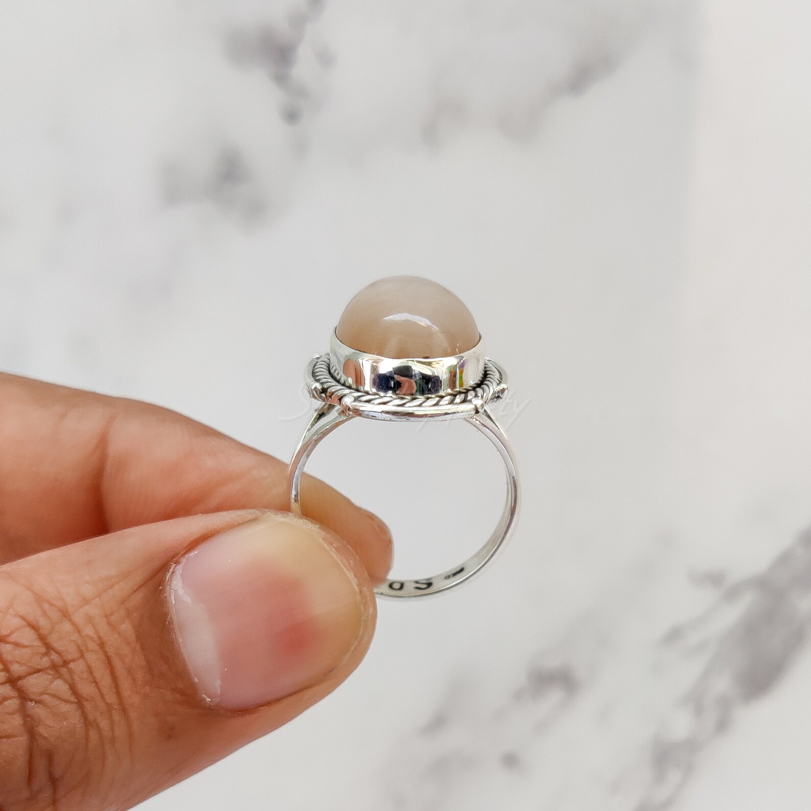 Natural Pink Moonstone Ring Moonstone Ring 925 Solid Etsy