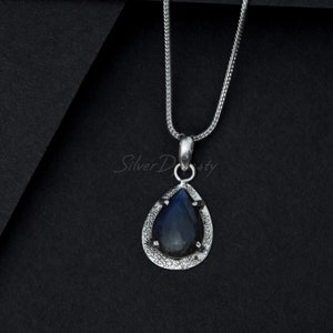 Natürlicher Labradorit Anhänger, 925 Massiv Sterling Silber Anhänger, Handgefertigter Labradorit Anhänger, Minimalistischer Anhänger,Silber Anhänger,Anhänger