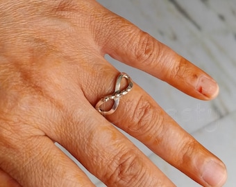 Sterling Silver Infinity Ring: Handmade Promise Ring