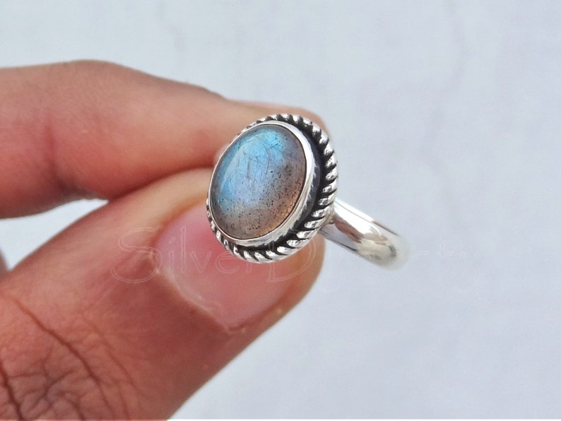 natural stone silver ring Multipurple Labradorite 92.5 sterling silver jewellery dual color,ring