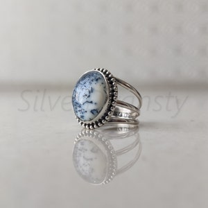 Natural Dendritic Opal Ring, 925 Solid Sterling Silver Ring, Unique Gemstone Ring, Handmade Jewelry, Gift for Her, Silver Ring with Gemstone