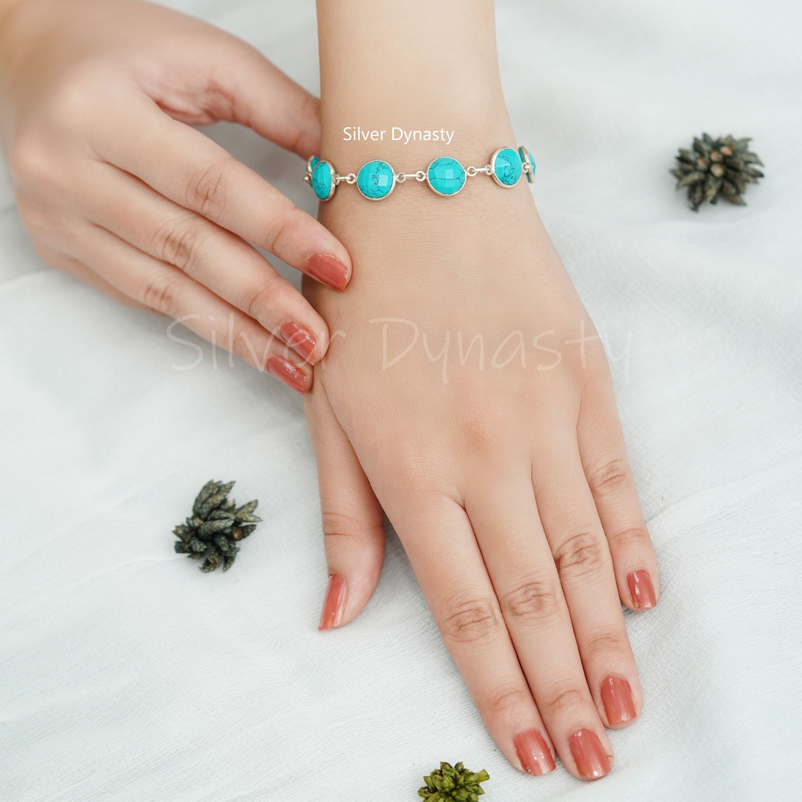 Turquoise Bracelet, 92.5% Sterling Silver Bracelet, Silver Turquoise Bracelet, 92.5% Sterling Silver Bracelet, Silver