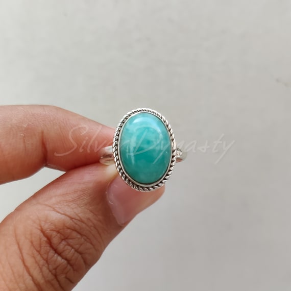 Amazonite Ring Sterling Silver – Boho Magic Jewelry