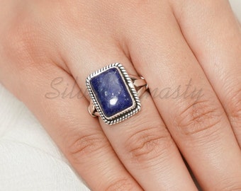 Natural Lapis Lazuli Ring 925 Sterling Silver Handmade Ring Boho Ring Womens Ring Handmade Gift Anniversary gift