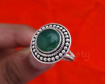 Green Onyx ring,handmade ring, 92.5% sterling silver ring, silver onyx ring ,sterling silver ring, 925 solid sterling silver ring,green onyx