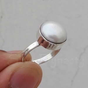 Pearl Ring, Men's Ring, 92.5% Sterling Silver Ring, Silver Pearl ring, gemstone ring, sterling silver ring, fresh water pearl ring
