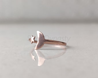 Rose Gold Mond & Stern Ring: Sterling Silber Minimalist Schmuck