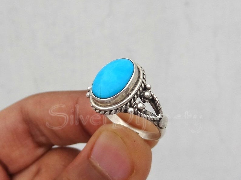 Triple Stone Larimar Ring – Silver Eagle Gallery