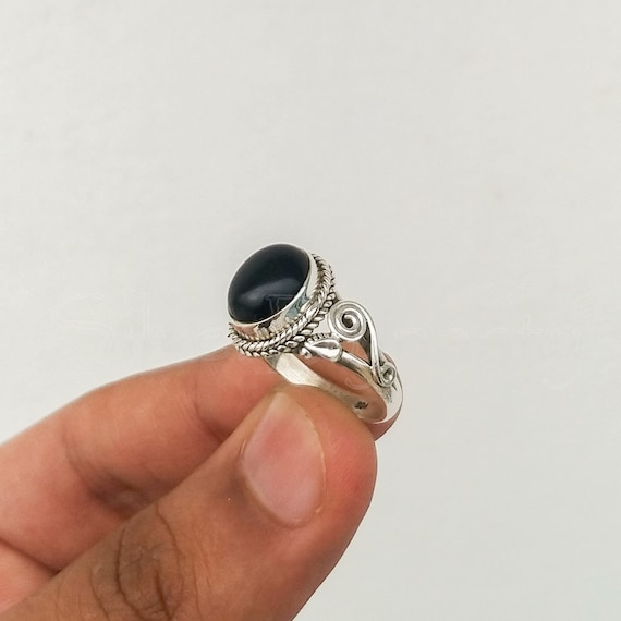 Black Onyx Ring Handmade Ring 925 Solid Sterling Silver Etsy