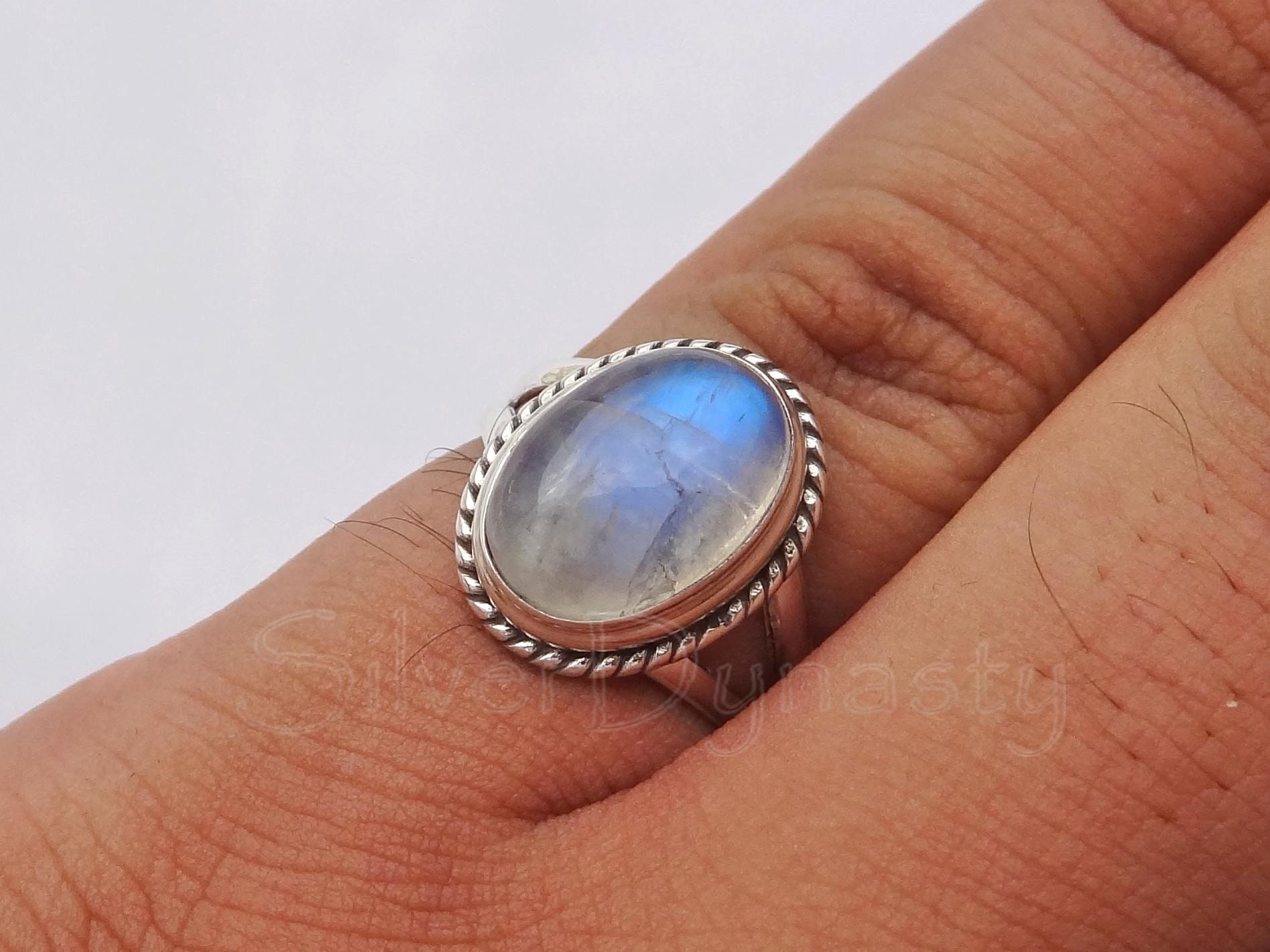 Moonstone Ring, Natural Moonstone, Teardrop Ring, June Birthstone, Rai –  Adina Stone Jewelry